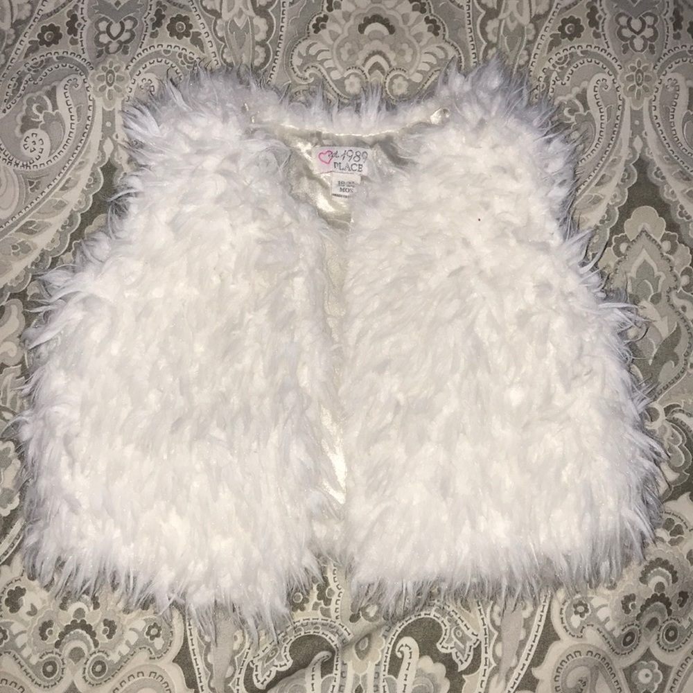 Children’s Place Faux fur vest, 18-24mos